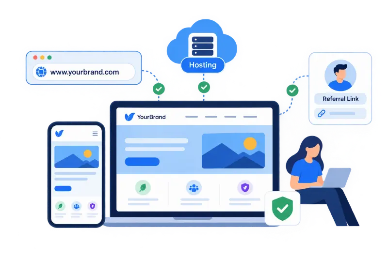 Branded company website preview